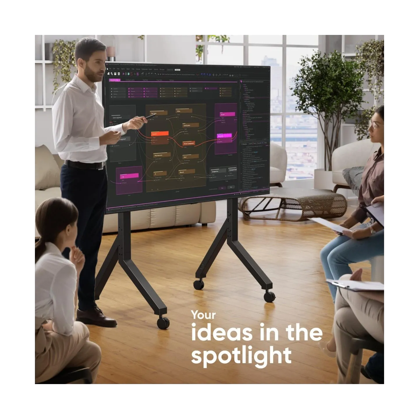 Onkron TV SET ACC MOBILE STAND/70-110" BLACK TS2081-B ONKRON