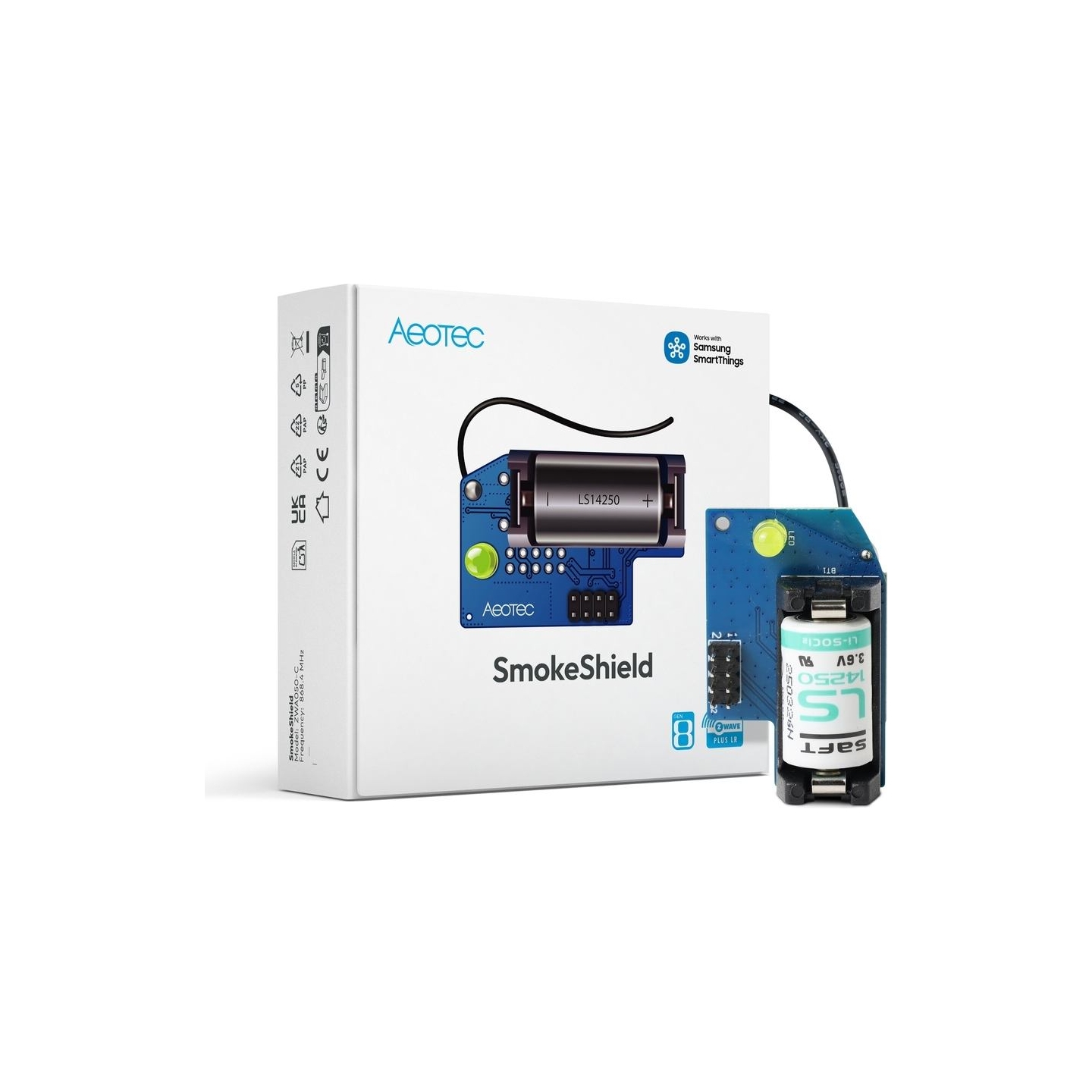 Aeotec SmokeShield Z Wave 800 Series for Ei Smoke & Heat Detectors Ei650W, Ei650iW, Ei630W and Ei630 Kit | AEOEZWA050_SET
