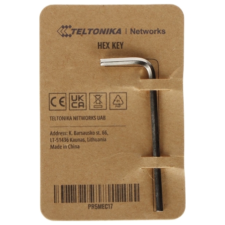 Teltonika Hex Key 19 x 53 x 2.5 mm Nickel Angled, Silver | PR5MEC17