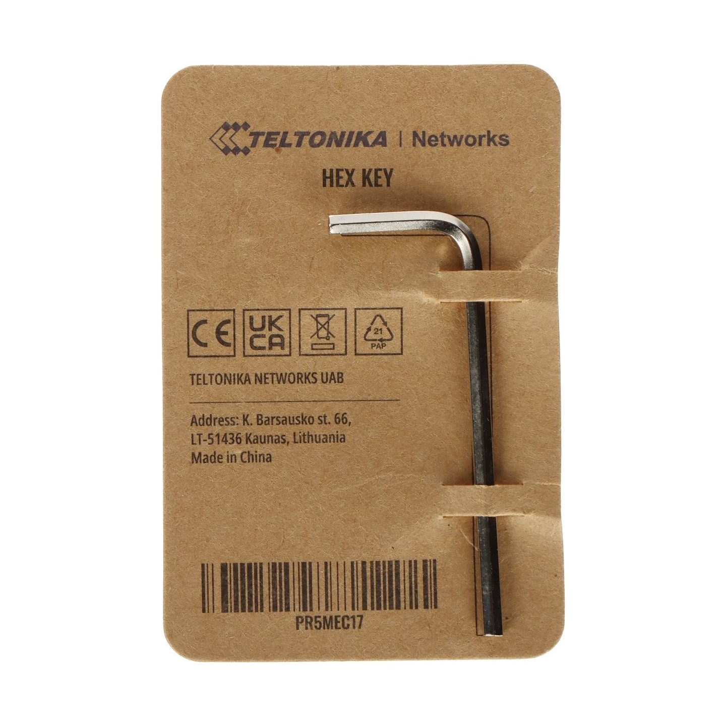 Teltonika Hex Key 19 x 53 x 2.5 mm Nickel Angled, Silver | PR5MEC17