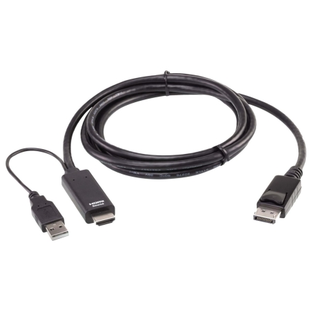 Aten 2L-7D02HDP True 4K 1.8M HDMI to DisplayPort Cable | Aten | True 4K 1.8M HDMI to DisplayPort Cable | 2L-7D02HDP
