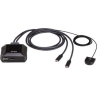 Aten US3312 2-Port USB-C 4K DisplayPort KVM Switch with Remote Port Selector | Aten | 2-Port USB-C 4K DisplayPort KVM Switch wit