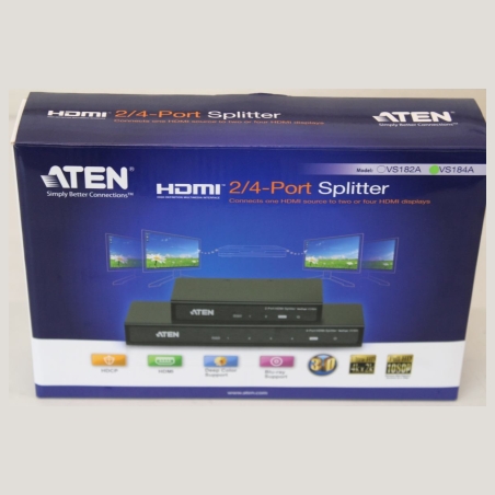 Aten VS184A 4-Port 4K HDMI  Splitter |  Aten | 4-Port 4K HDMI Splitter | VS184A | Warranty 24 month(s) | UNPACKED, WITHOUT POWER