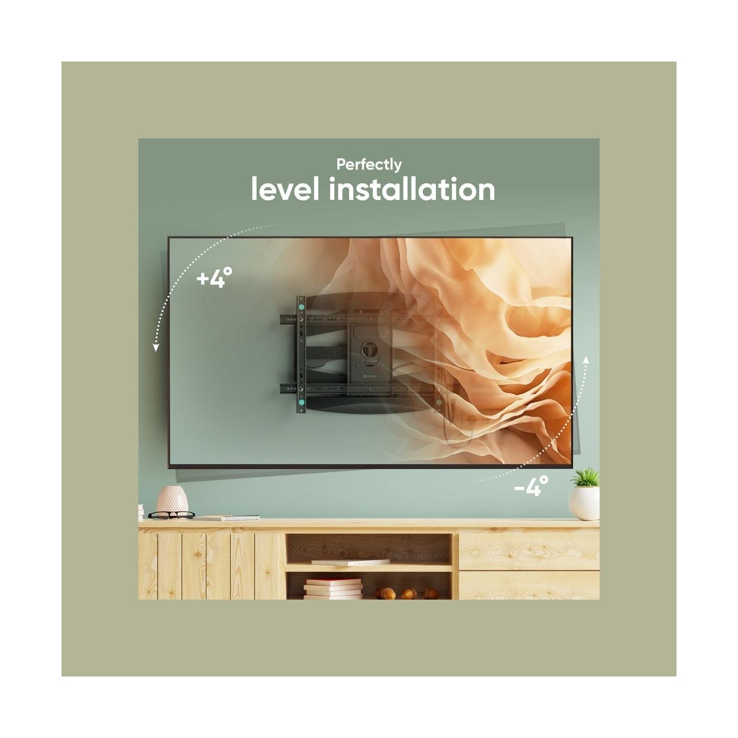 Onkron Full Motion TV Wall Mount for 40 to 75-inch Flat Panel TVs Digital Panels 45,5 kg, Black