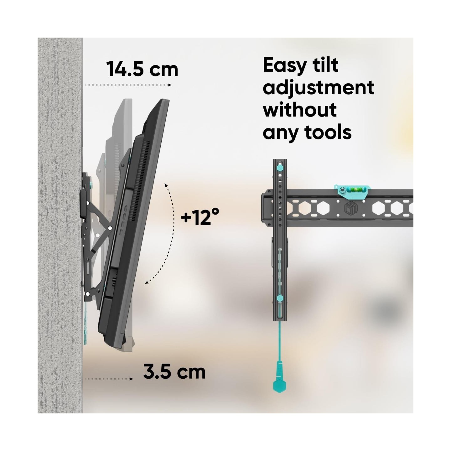 Onkron Tilting TV Wall Mount for 35 to 65-inch Flat Panel TVs Digital Panels 60 kg TM5 Black