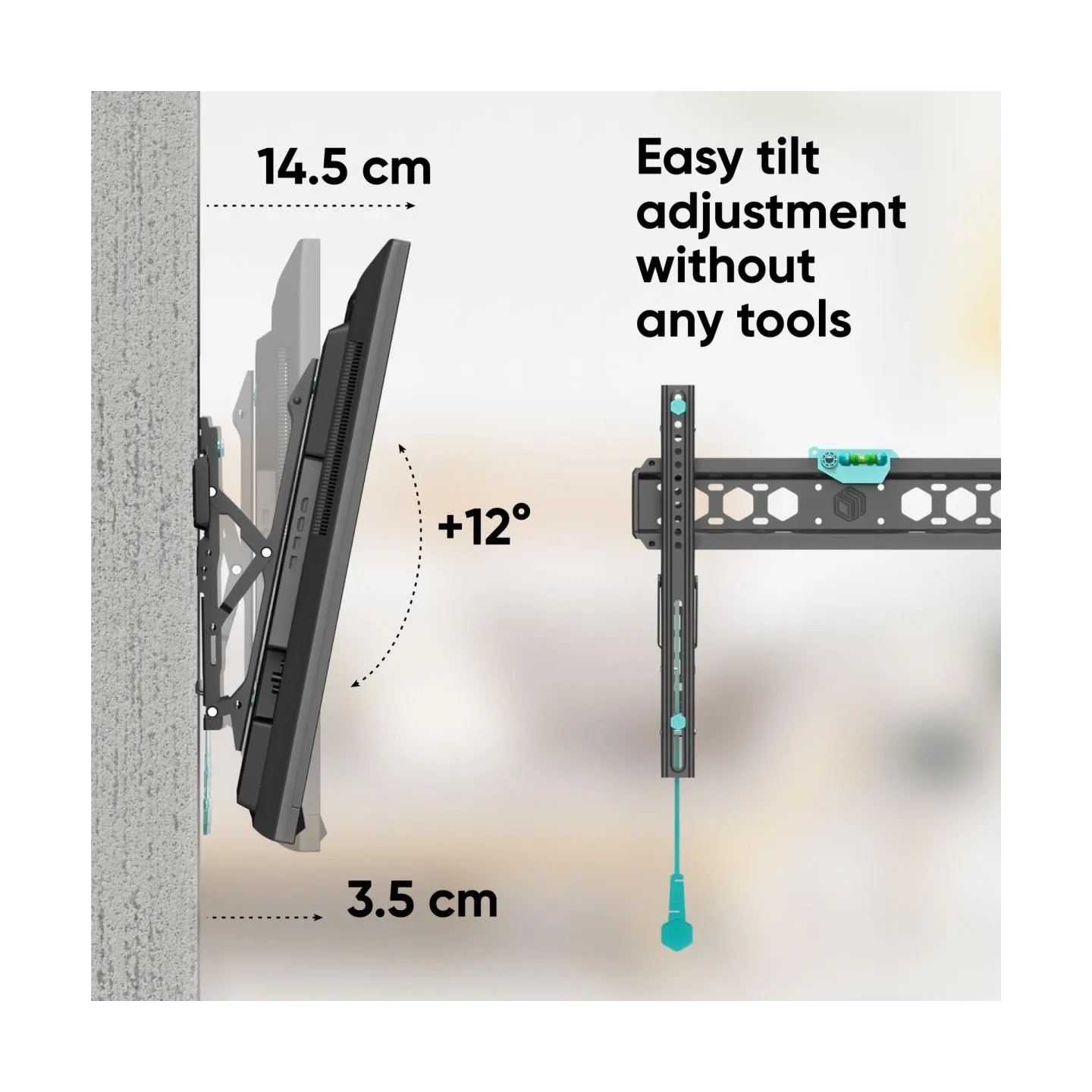 Onkron Tilting TV Wall Mount for 35 to 65-inch Flat Panel TVs Digital Panels 60 kg TM5 Black