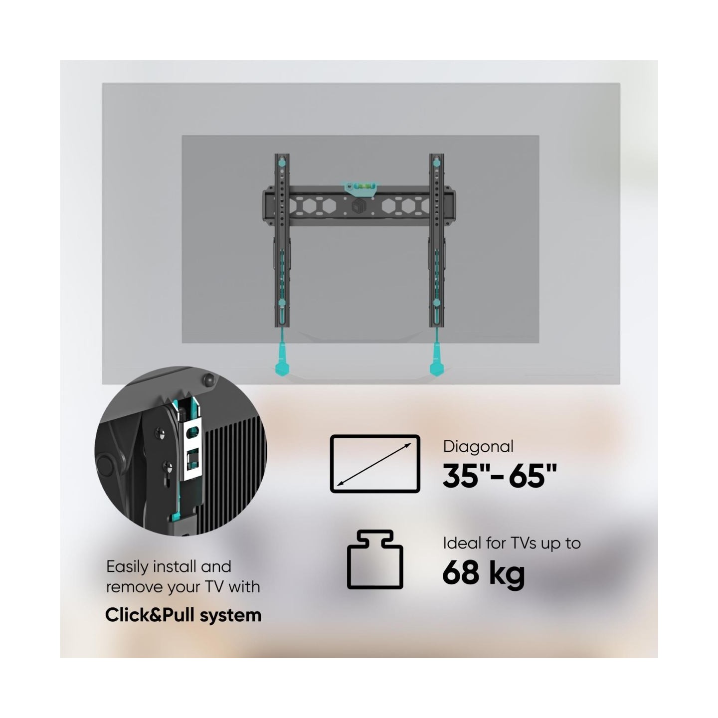 Onkron Tilting TV Wall Mount for 35 to 65-inch Flat Panel TVs Digital Panels 60 kg TM5 Black