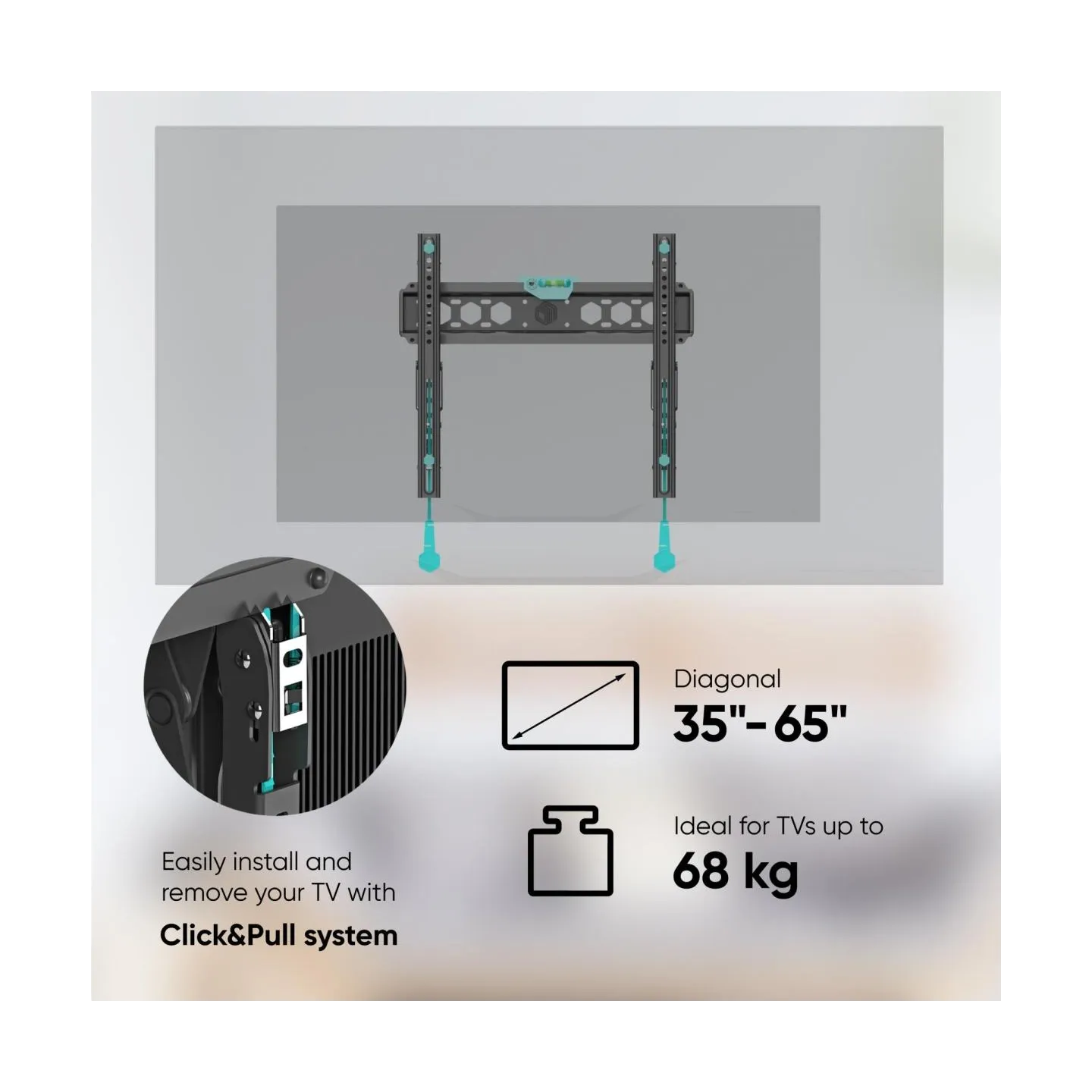 Onkron Tilting TV Wall Mount for 35 to 65-inch Flat Panel TVs Digital Panels 60 kg TM5 Black
