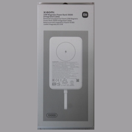 Xiaomi 33W Magnetic Power Bank 10000mAh (Integrated Cable) | 10000 mAh | White | DEMO