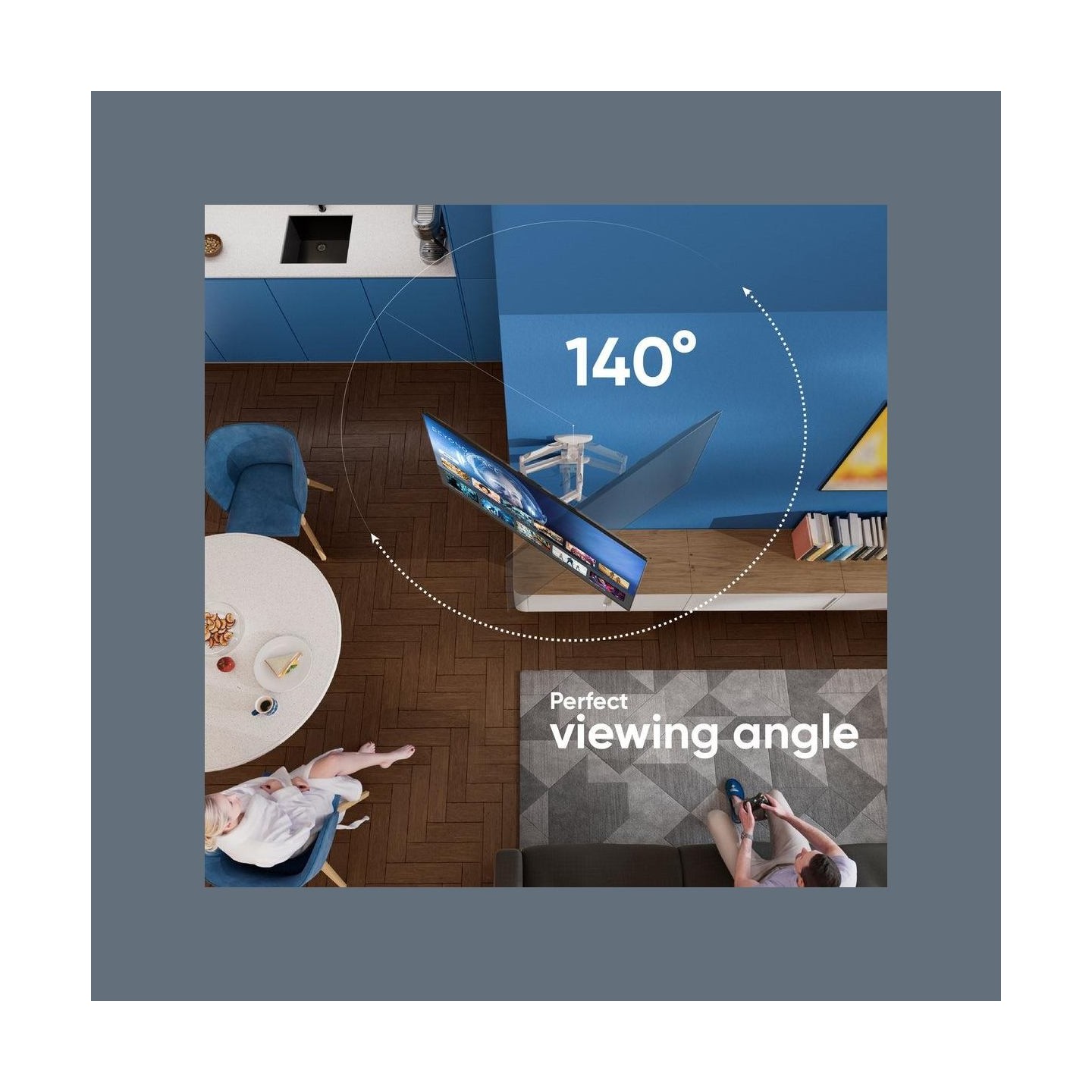 Onkron Monitor desk mount for 37” – 70 Inch LCD LED OLED Screens, White
