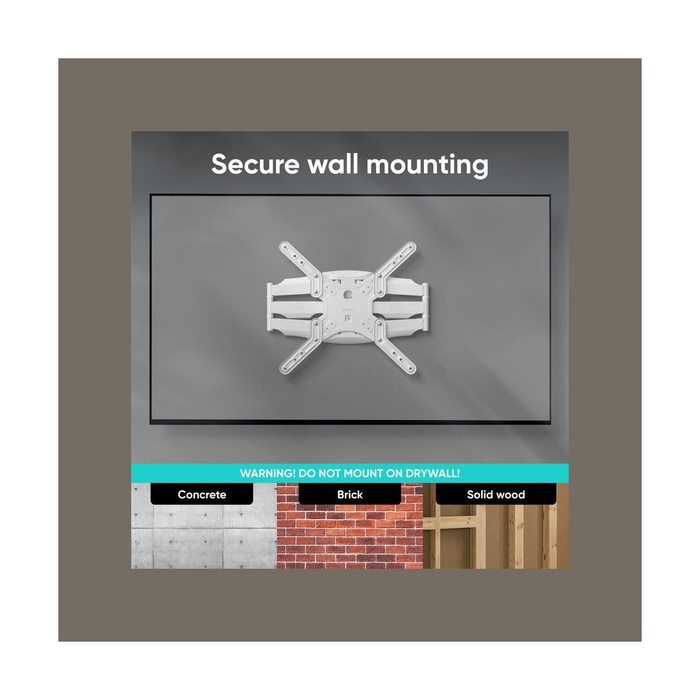 Onkron Monitor desk mount for 37” – 70 Inch LCD LED OLED Screens, White