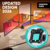 Onkron Triple Monitor Desk Mount Stand for 13-32-Inch LCD LED Screens up to 8 kg, Black