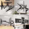 Onkron Triple Monitor Desk Mount Stand for 13-32-Inch LCD LED Screens up to 8 kg, Black