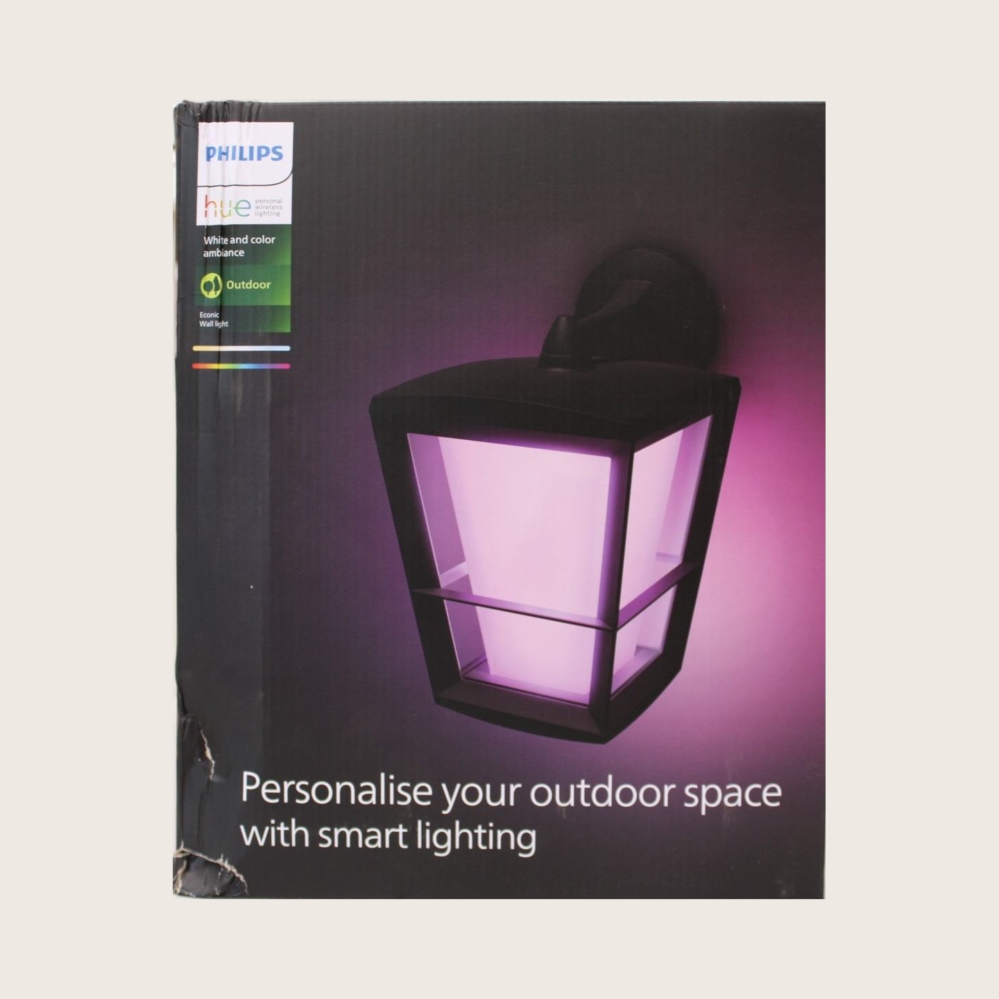 Philips | Philips Hue WCA Econic Outdoor Wall Lantern | 15 W | 2000-6500 Hue White Colour Ambiance | DAMAGED PACKAGING | 24 mont