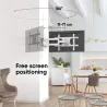 Onkron Full Motion TV Wall Mount for 40 to 75-inch Flat Panel TVs Digital Panels 68,2 kg, White