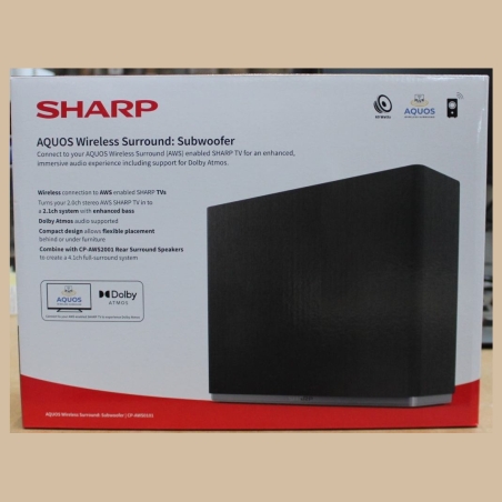 Sharp AQUOS Wireless Surround Subwoofer | Sharp AQUOS Surround Subwoofer | CP-AWS0101 | Wi-Fi | DAMAGED PACKAGING | Wireless con