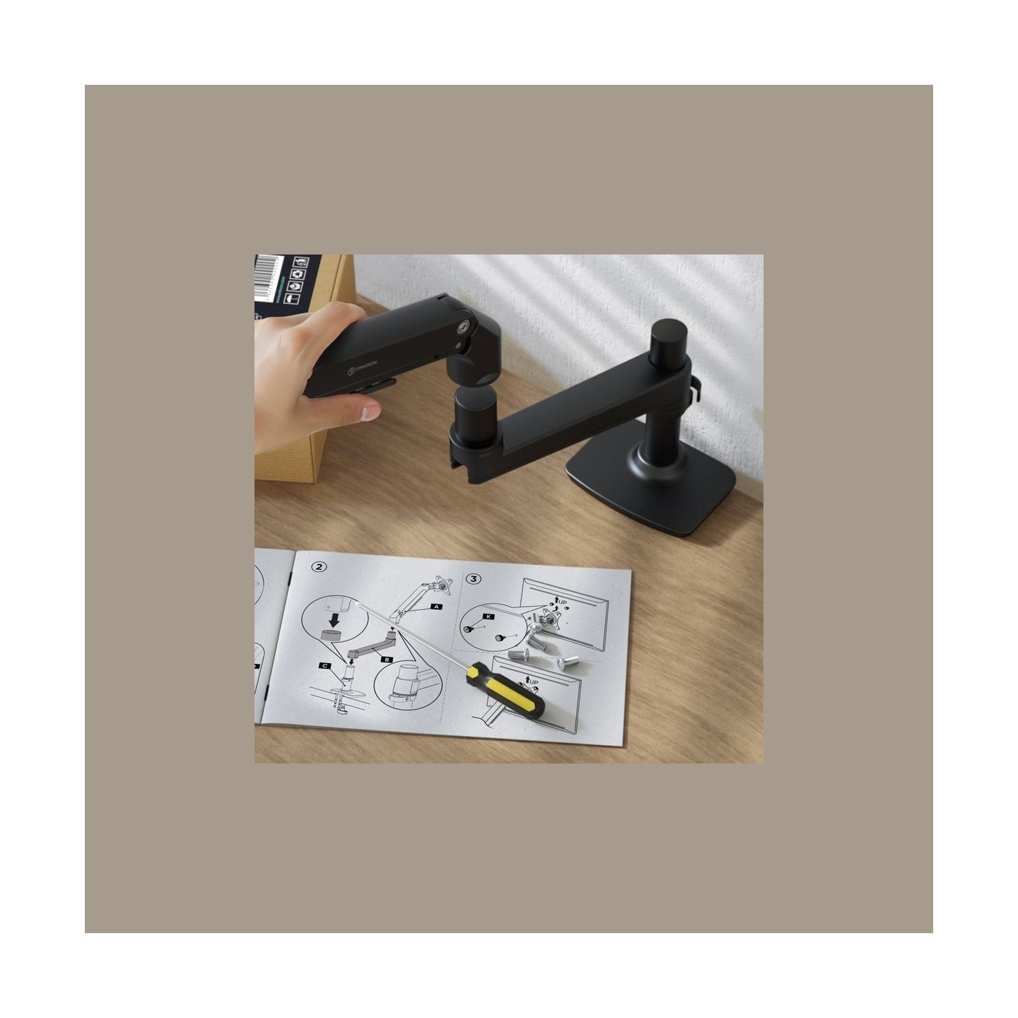Onkron Desk mount for Monitor 17"- 38", max 11 kg, tilt-swivel, with rotation