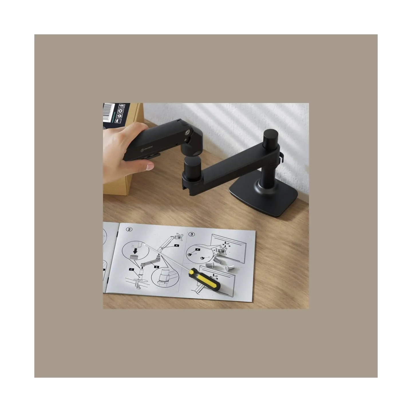 Onkron Desk mount for Monitor 17"- 38", max 11 kg, tilt-swivel, with rotation