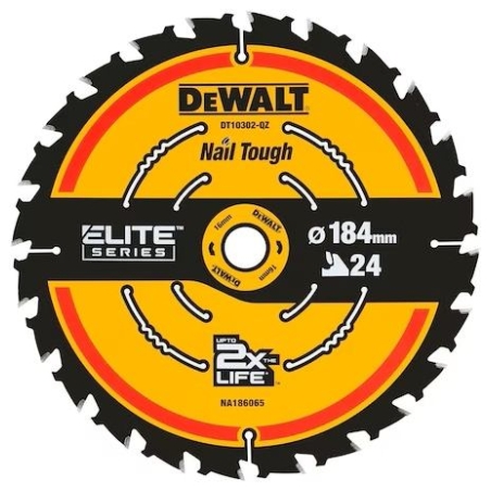 Dewalt | DT10302-QZ EXTREME 2nd Fix Circular Saw Blade 184mm 16mm Bore 24T