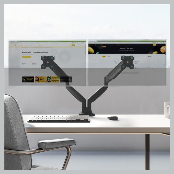 Onkron Dual Monitor Desk Mount Stand for 13 to 32-Inch LCD LED Monitors up to 9 kg, Black