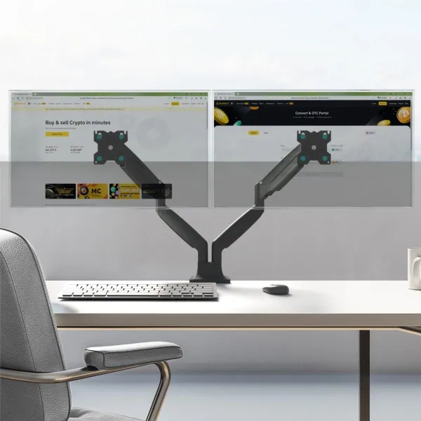 Onkron Dual Monitor Desk Mount Stand for 13 to 32-Inch LCD LED Monitors up to 9 kg, Black