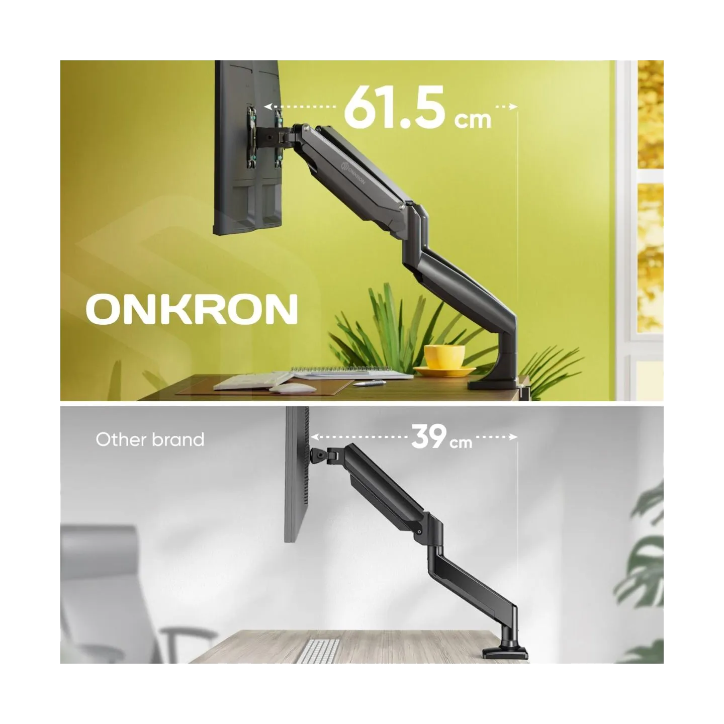 Onkron Dual Monitor Desk Mount Stand for 13 to 32-Inch LCD LED Monitors up to 9 kg, Black