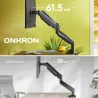 Onkron Dual Monitor Desk Mount Stand for 13 to 32-Inch LCD LED Monitors up to 9 kg, Black