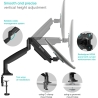 Onkron Dual Monitor Desk Mount Stand for 13 to 32-Inch LCD LED Monitors up to 9 kg, Black