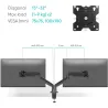 Onkron Dual Monitor Desk Mount Stand for 13 to 32-Inch LCD LED Monitors up to 9 kg, Black