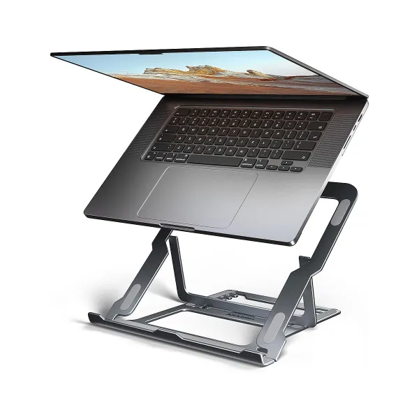 Axagon STND-LAG stand for laptops and tablets. Aluminum stand for laptops size 10-17.3. Eight adjustable height and angle. Grey.