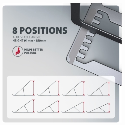 Axagon STND-LAG ALU stand for laptops 10-17 8 positio