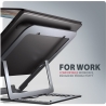 Axagon STND-LAG stand for laptops and tablets. Aluminum stand for laptops size 10-17.3. Eight adjustable height and angle. Grey.