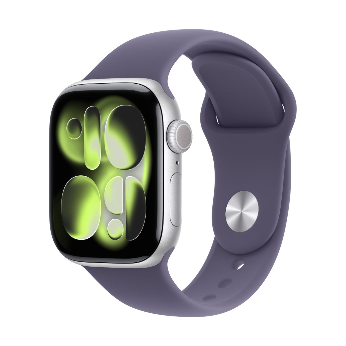 Apple Watch Series 11 GPS + Cellular 42mm Silver Aluminium Case with Purple Fog Sport Band - M/L | Apple