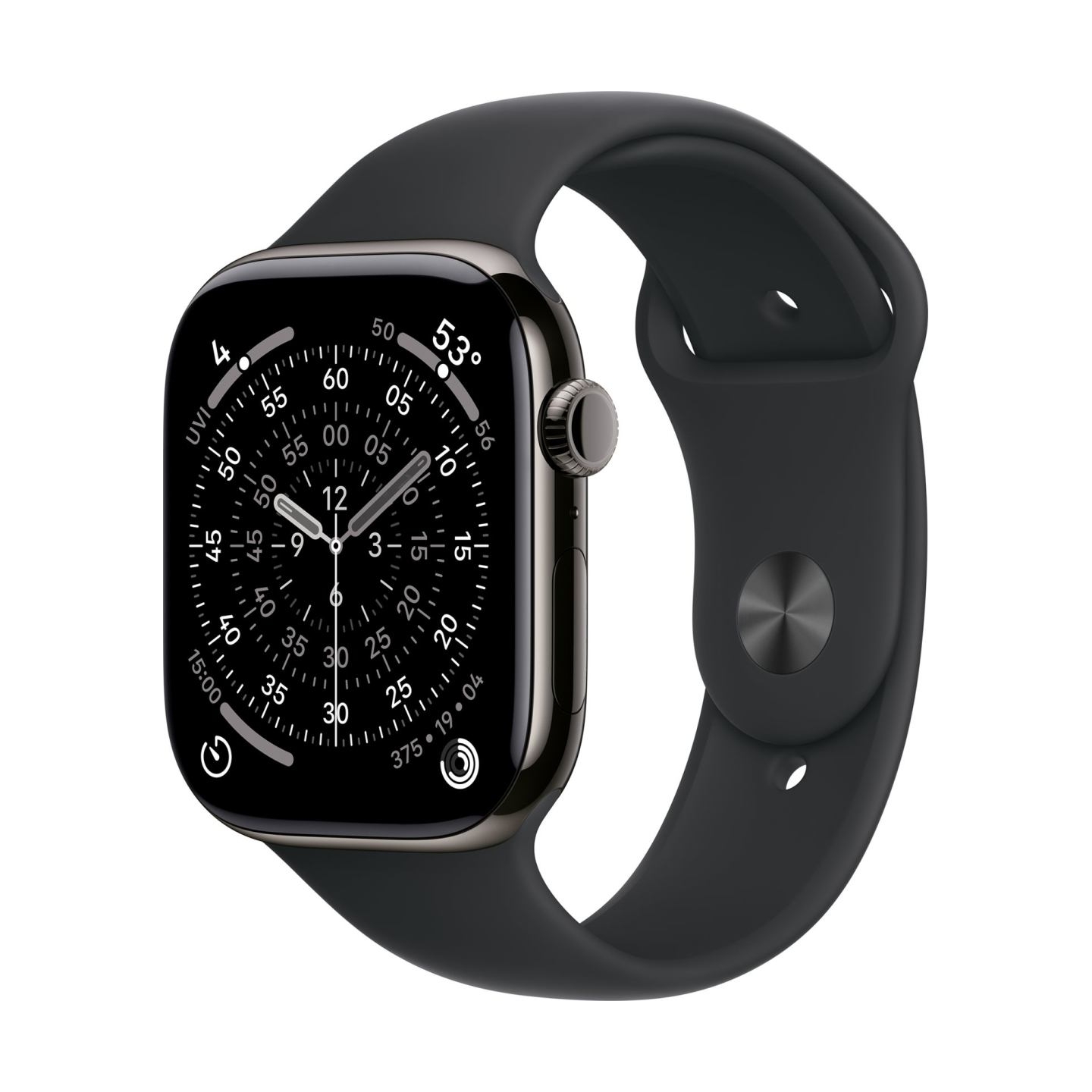 Apple Watch Series 11 GPS + Cellular 46mm Slate Titanium Case with Black Sport Band - M/L | Apple