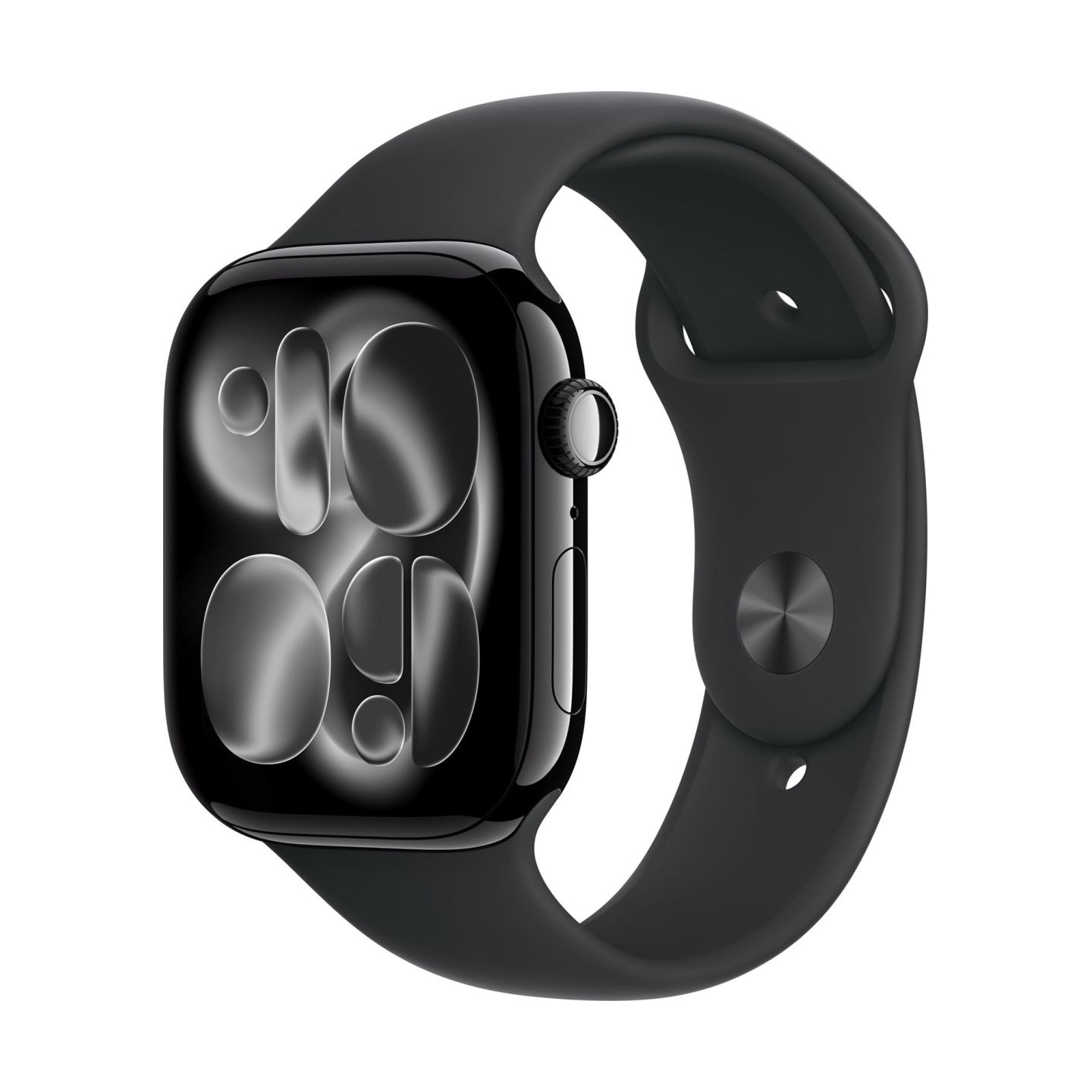 Apple Watch Series 11 GPS + Cellular 46mm Jet Black Aluminium Case with Black Sport Band - S/M | Apple