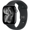 Apple Watch Series 11 GPS + Cellular 46mm Jet Black Aluminium Case with Black Sport Band - S/M | Apple
