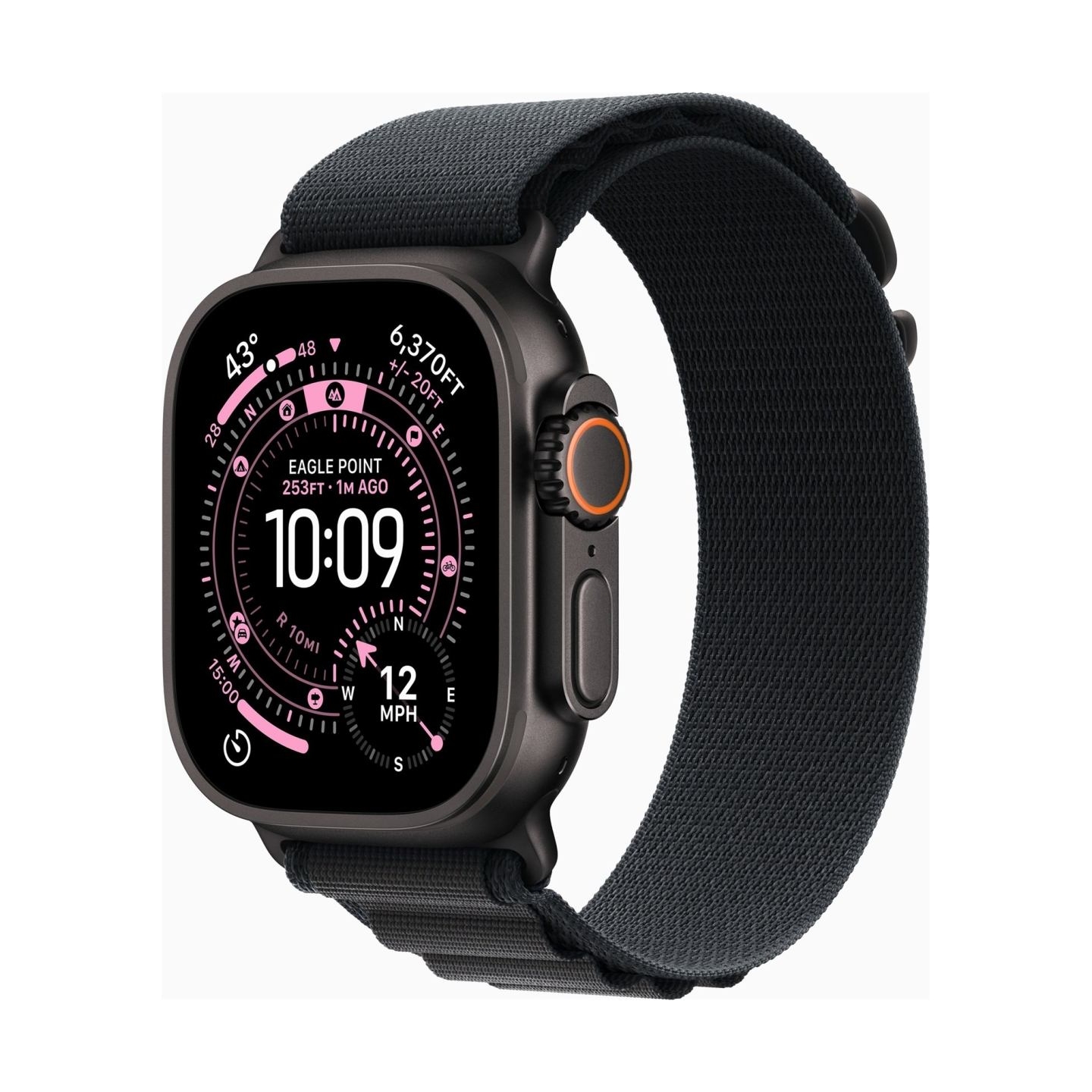 Apple Watch Ultra 3 GPS + Cellular 49mm Black Titanium Case with Black Alpine Loop - Large | Apple