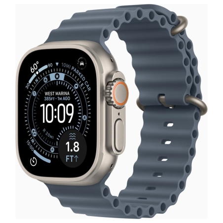 Apple Watch Ultra 3 GPS + Cellular 49mm Natural Titanium Case with Anchor Blue Ocean Band | Apple