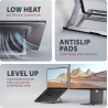 Axagon STND-LAG stand for laptops and tablets. Aluminum stand for laptops size 10-17.3. Eight adjustable height and angle. Grey.