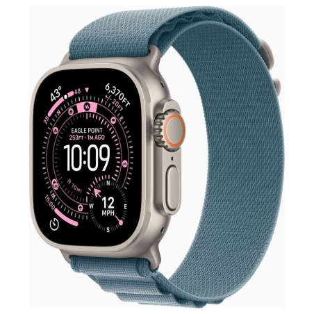 Apple Watch Ultra 3 GPS + Cellular 49mm Natural Titanium Case with Light Blue Alpine Loop - Medium | Apple