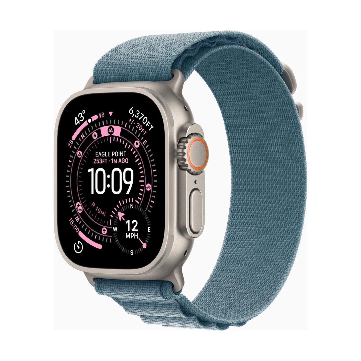 Apple Watch Ultra 3 GPS + Cellular 49mm Natural Titanium Case with Light Blue Alpine Loop - Medium | Apple