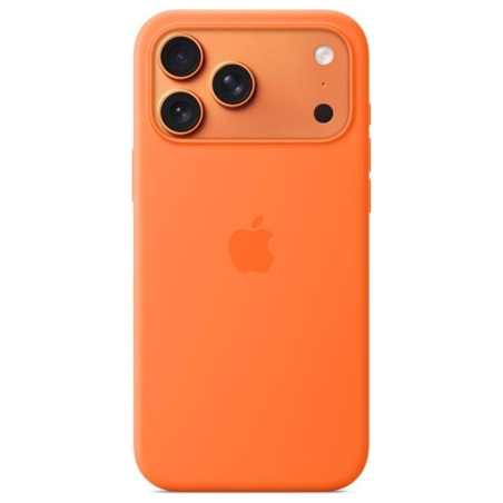 Apple iPhone 17 Pro Max Silicone Case with MagSafe – Orange | Apple