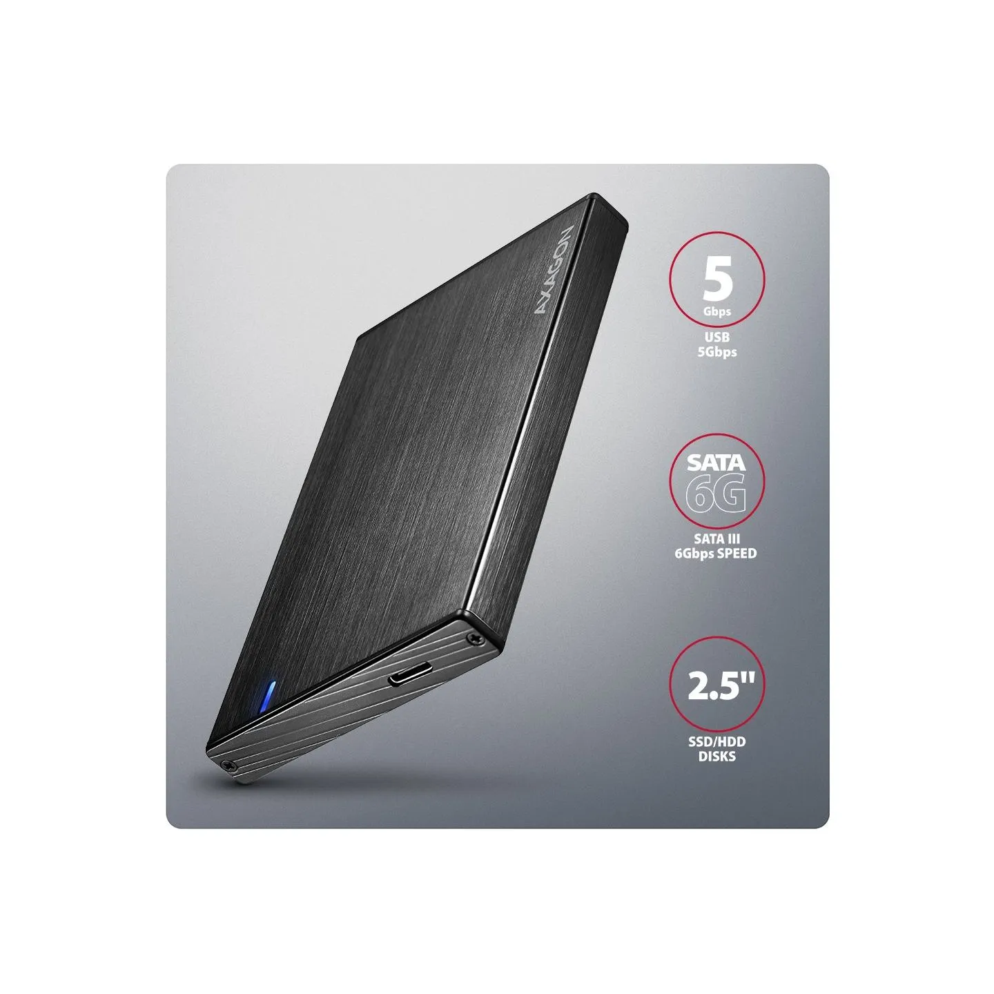 Axagon EE25-XA6C USB-C 5Gbps SATA 6G external box for 2.5" SSD/HDD ALINE box