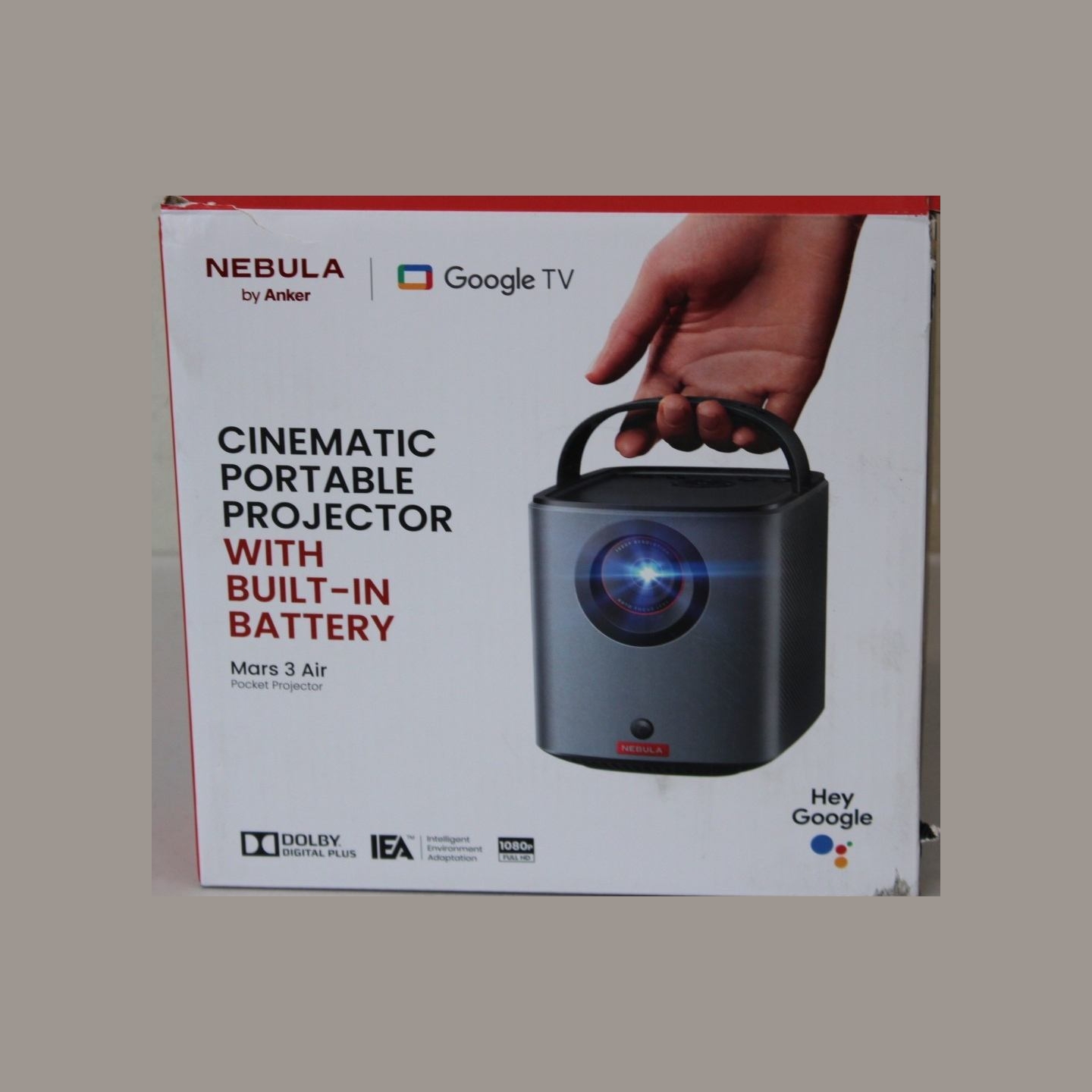 Anker | Anker Nebula Mars 3 Air Google TV Projector with Built-In Netflix | Full HD (1920x1080) | 400 ANSI lumens | Black | DAMA