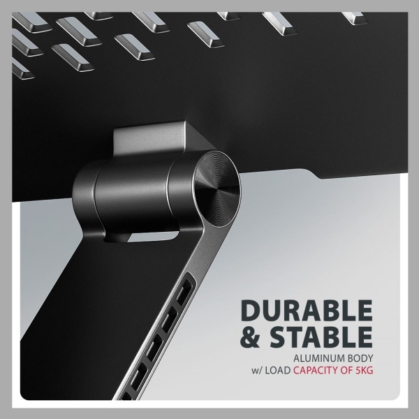 Axagon STND-LRB Aluminum stand with 360 rotation for laptops 10-17.3. Adjustable height and angle. Black.