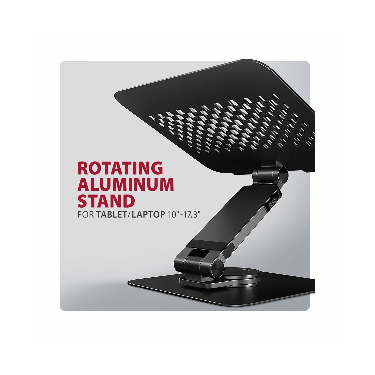 Axagon STND-LRB Aluminum stand with 360 rotation for laptops 10-17.3. Adjustable height and angle. Black.