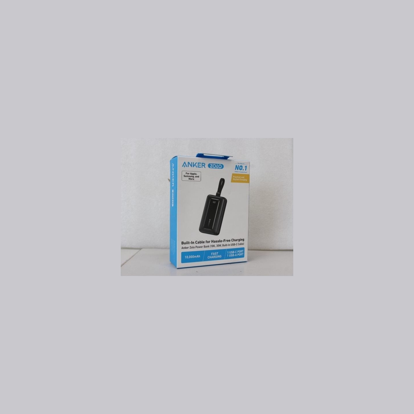 Anker Power Bank with Built-In USB-C Cable | A1688H11 | 10000 mAh | Black | DEMO