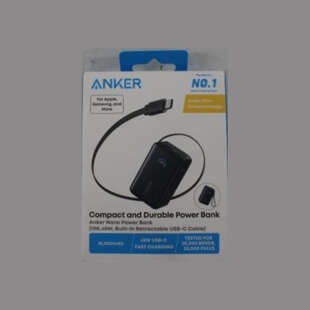 Anker | Anker Nano Power Bank 45W with Built-In Retractable USB-C Cable | A1638H11 | 10000 mAh | Black | DEMO