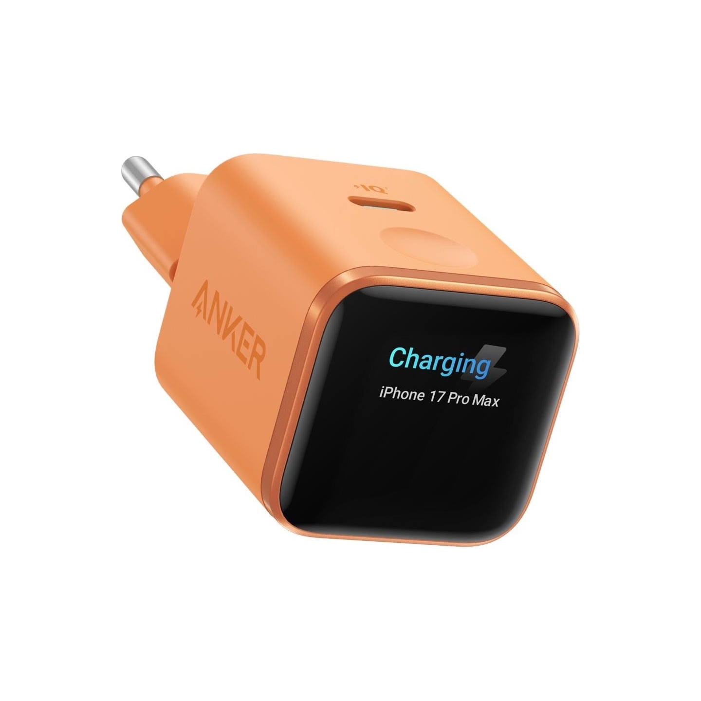 Anker Nano Charger 45W, Smart Display, Orange | 24 pin USB-C