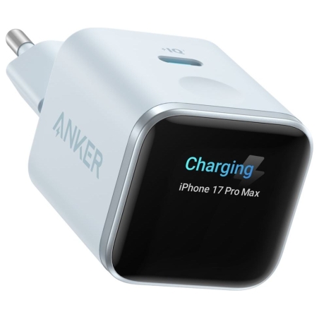 Anker Nano Charger 45W, Smart Display, Blue | A121DG31
